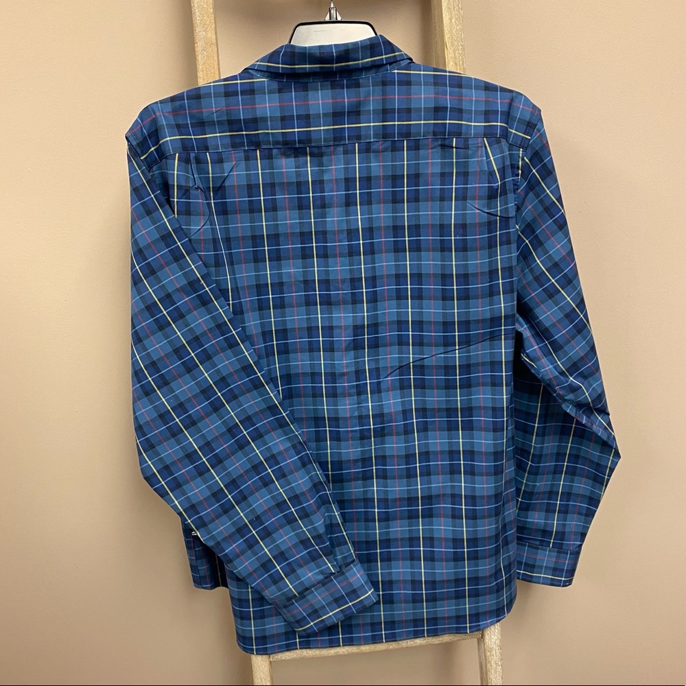 Nautica Blue Plaid Button Down Classic Fit Shirt - Picture 6 of 7